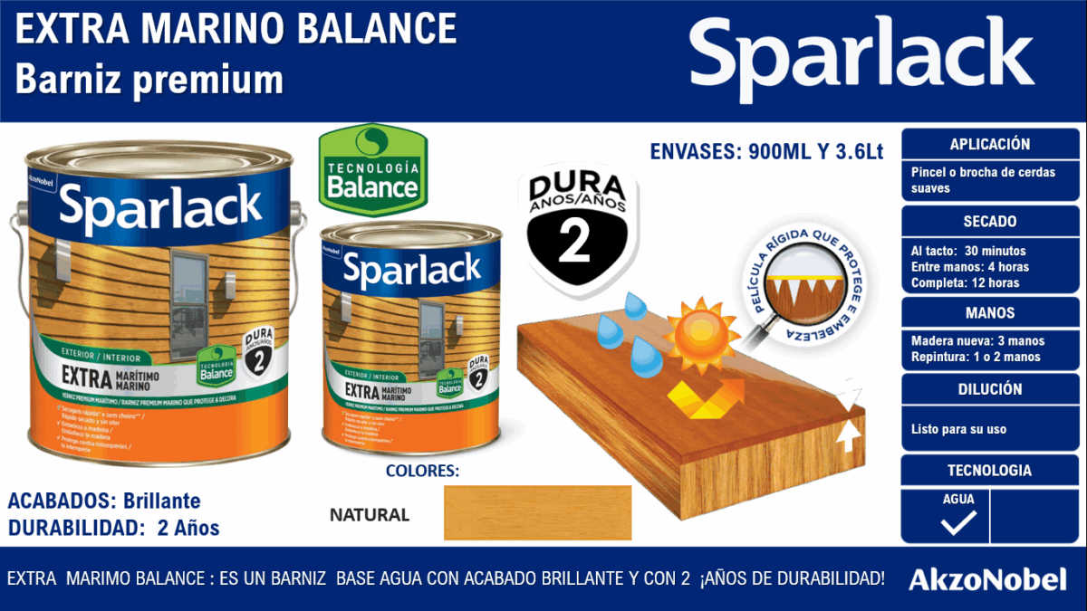 SPARLACK EXTRA MARINO BALANCE BRILLANTE NATURAL 3.6 L - Imagen 4
